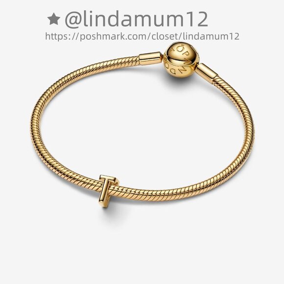 Pandora Letter T Alphabet Charm - Picture 3 of 5
